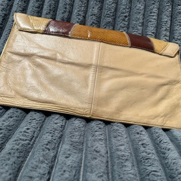 Vintage Leather (Larger) Patchwork Clutch - Picture 3 of 9